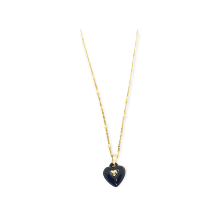 necklace copper and black heart1